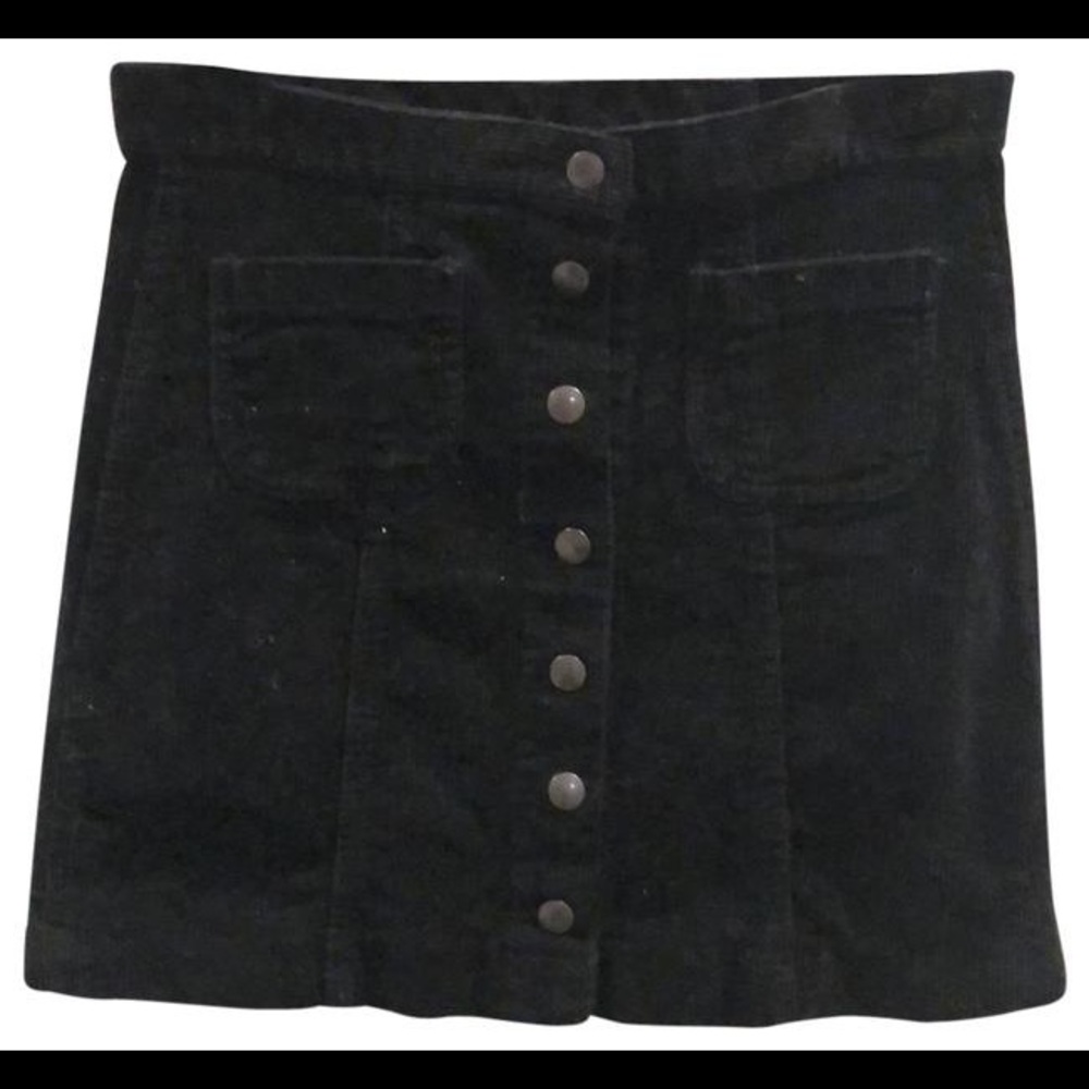 Brandy Melville black denim button skirt